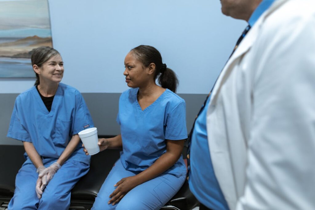 Registered Nurses and Doctors discussing concerns - Worthy Health Australia